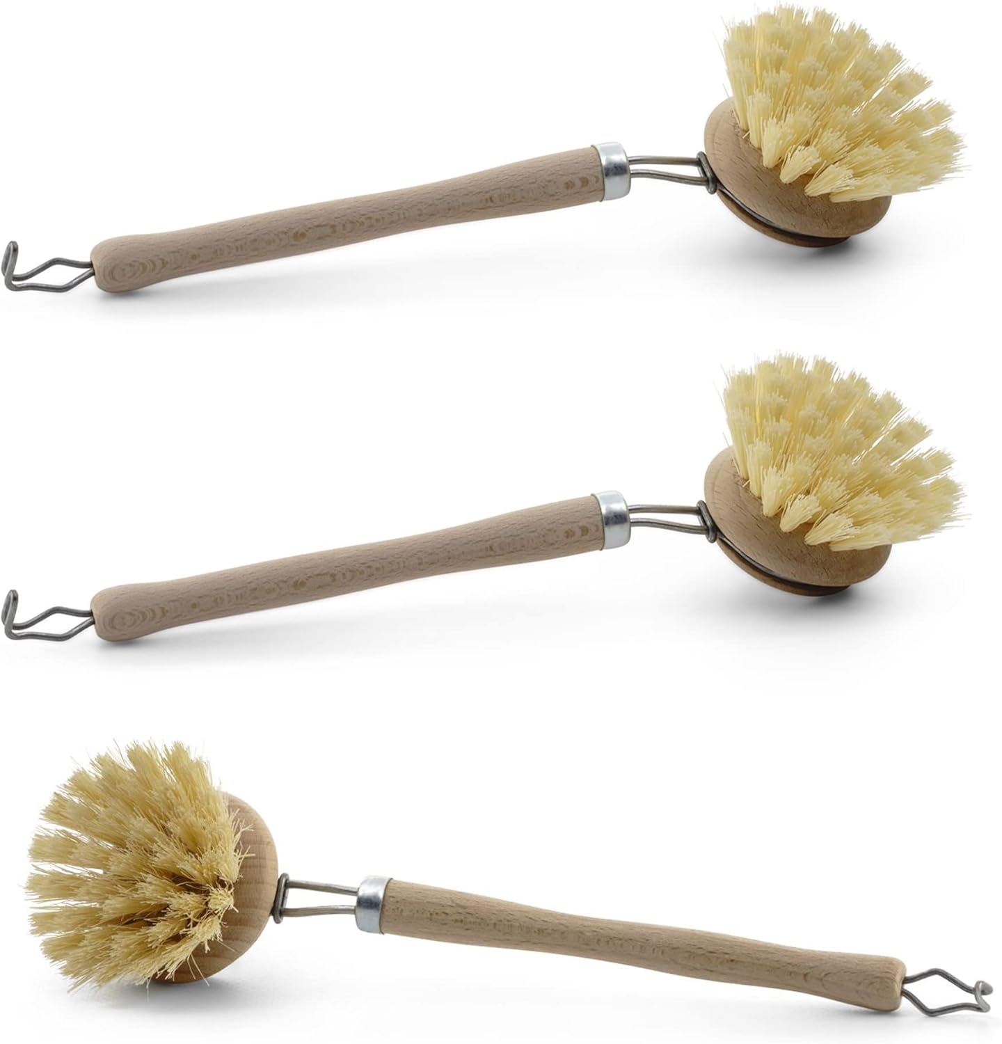 3X Sp&uuml;lb&uuml;rsten Set I Kunstfibre I Holz I gro&szlig; I Abwaschb&uuml;rste K&uuml;chenb&uuml;rste Mixtopf B&uuml;rste Scheuerb&uuml;rste Reinigungsb&uuml;rste Holzb&uuml;rste K&uuml;che Dish Brush Plastikfrei Produkte K&uuml;che 