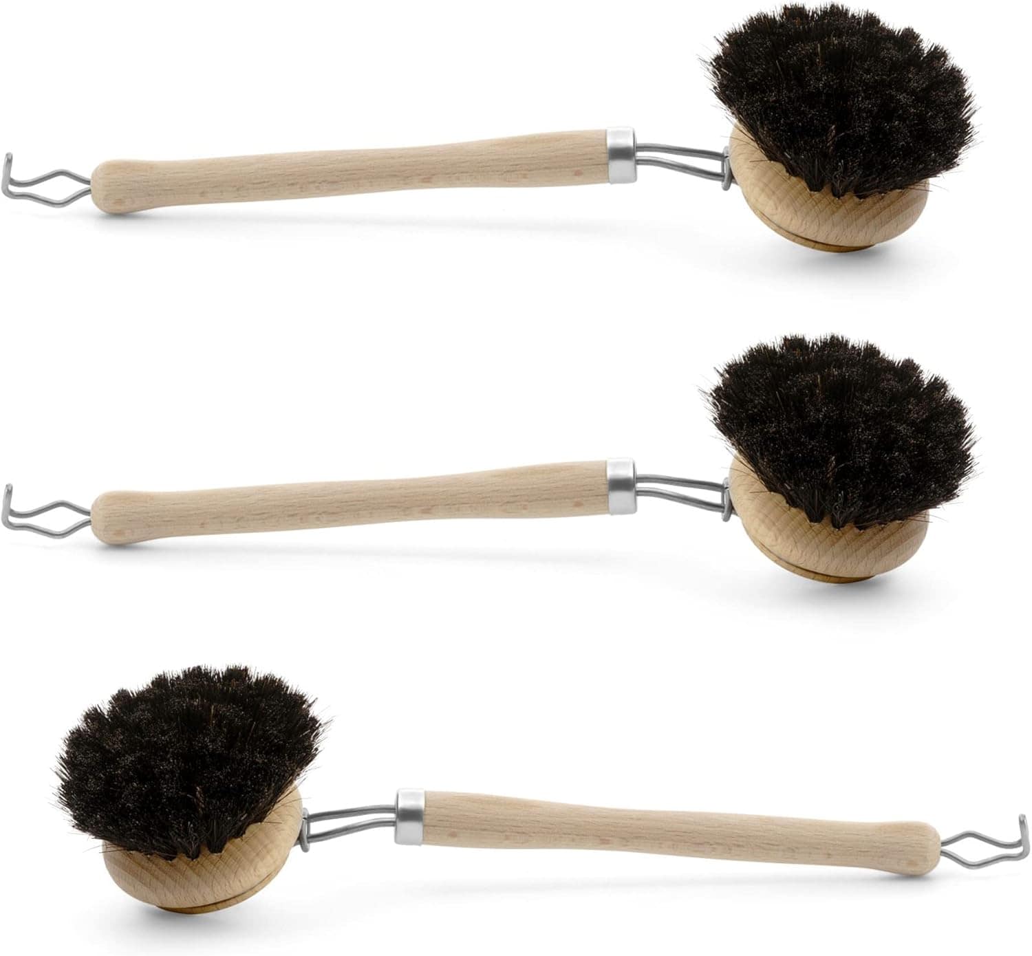 3X Sp&uuml;lb&uuml;rsten Set I Rosshaar I Holz I gro&szlig; I Abwaschb&uuml;rste K&uuml;chenb&uuml;rste Mixtopf B&uuml;rste Scheuerb&uuml;rste Reinigungsb&uuml;rste Holzb&uuml;rste K&uuml;che Dish Brush Plastikfrei Produkte K&uuml;che 
