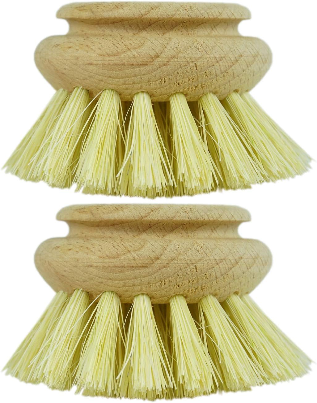 2X Ersatzb&uuml;rste I Naturfibre I gro&szlig; I Wechselkopf Holz Sp&uuml;lb&uuml;rste Abwaschb&uuml;rste K&uuml;chenb&uuml;rste Geschirr B&uuml;rste Scheuerb&uuml;rste Putzb&uuml;rste B&uuml;rste K&uuml;che Dish Brush 