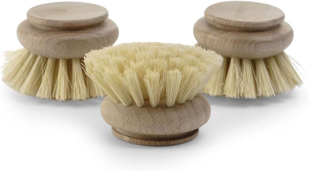 3X Ersatzb&uuml;rste I Naturfibre I gro&szlig; I Wechselkopf Abwaschb&uuml;rsten K&uuml;chenb&uuml;rsten Geschirr B&uuml;rsten Scheuerb&uuml;rsten Putzb&uuml;rsten B&uuml;rsten K&uuml;che Dish Brush Plastikfrei K&uuml;che 