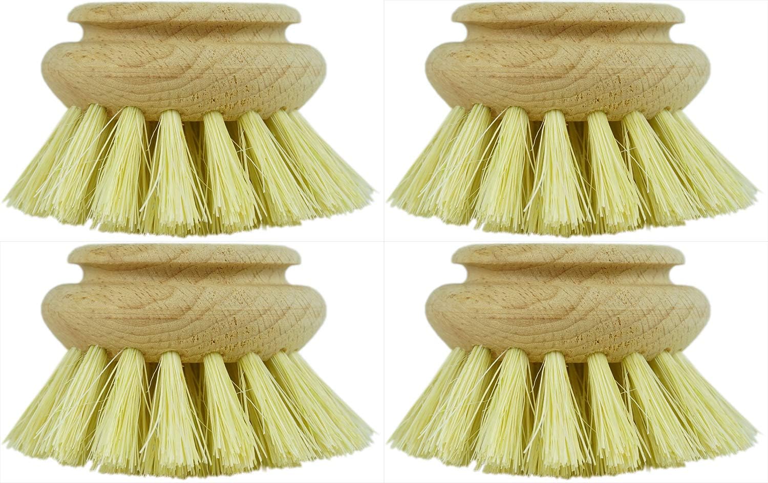 4X Ersatzb&uuml;rste I Naturfibre I gro&szlig; I Wechselkopf Abwaschb&uuml;rste K&uuml;chenb&uuml;rste Mixtopf B&uuml;rste Scheuerb&uuml;rste Reinigungsb&uuml;rste Holzb&uuml;rste K&uuml;che Dish Brush Plastikfrei Produkte K&uuml;che 
