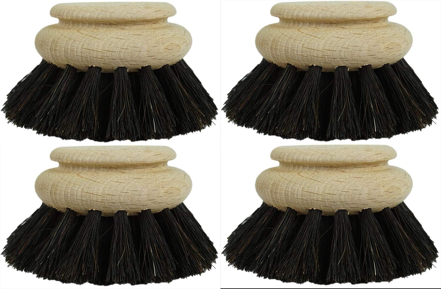 4X Ersatzb&uuml;rste I Rosshaar I gro&szlig; I Wechselkopf Abwaschb&uuml;rste K&uuml;chenb&uuml;rste Mixtopf B&uuml;rste Scheuerb&uuml;rste Reinigungsb&uuml;rste Holzb&uuml;rste K&uuml;che Dish Brush Plastikfrei Produkte K&uuml;che 