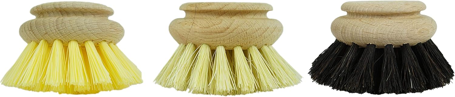 3X Ersatzb&uuml;rste I Kunstfibre Naturfibre Rosshaar I gro&szlig; I Wechselkopf Abwaschb&uuml;rsten K&uuml;chenb&uuml;rsten Geschirr B&uuml;rsten Scheuerb&uuml;rsten Putzb&uuml;rsten B&uuml;rsten K&uuml;che 