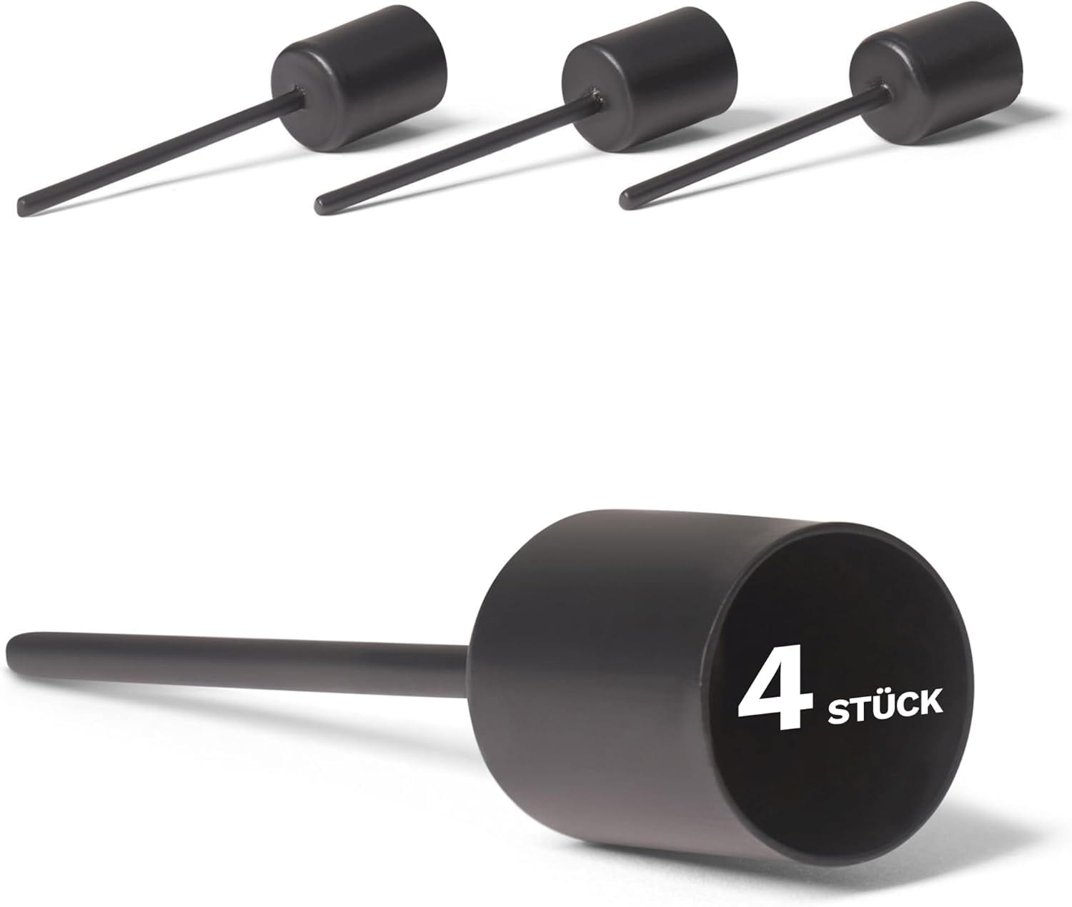 4X Stabkerzenhalter Schwarz Kerzenpick 10 x 2 ,5 cm Kerzenstecker f&uuml;r Stabkerzen Kerzenpin Adventskranzdekoration Kerzenleuchter I Dekoration Weihnachten 
