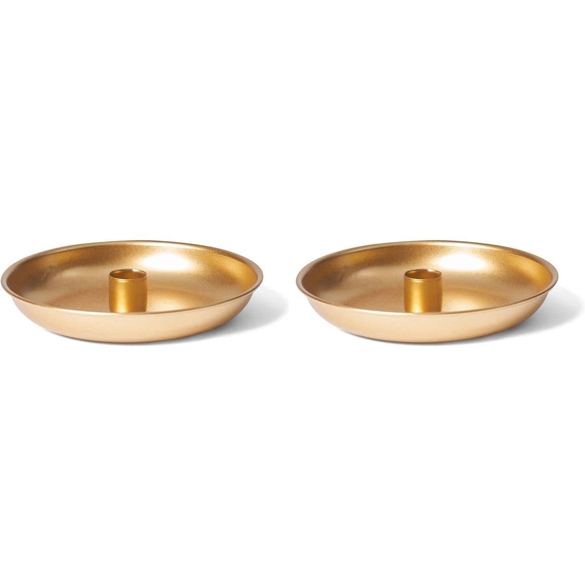 2er-Set Stabkerzenhalter Adventskranz rund Tafelkerzen Gold Weihnachtsdekoration Candle Holder 15cm Metall Kerzenhalter Kerzenpick Kerzenteller Dekoschale Weihnachten scandic chic 