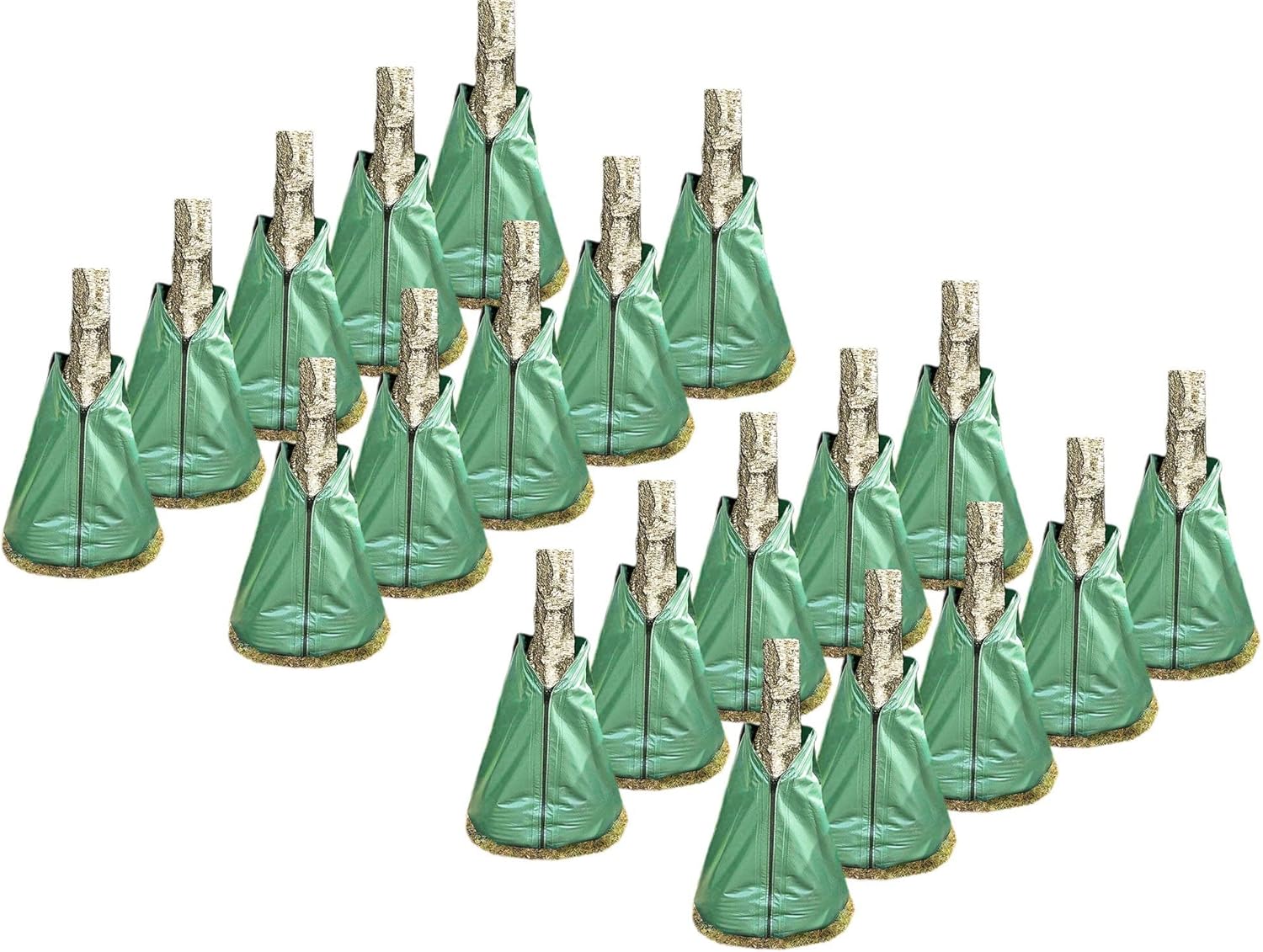 Novatool 20x S&auml;cke f&uuml;r Baumbew&auml;sserung 75 Liter Gr&uuml;n Bew&auml;sserungsbeutel aus robustem PVC Baums&auml;cke Bew&auml;sserung Baumbew&auml;sserung S&auml;cke Wasserbeutel Baum 
