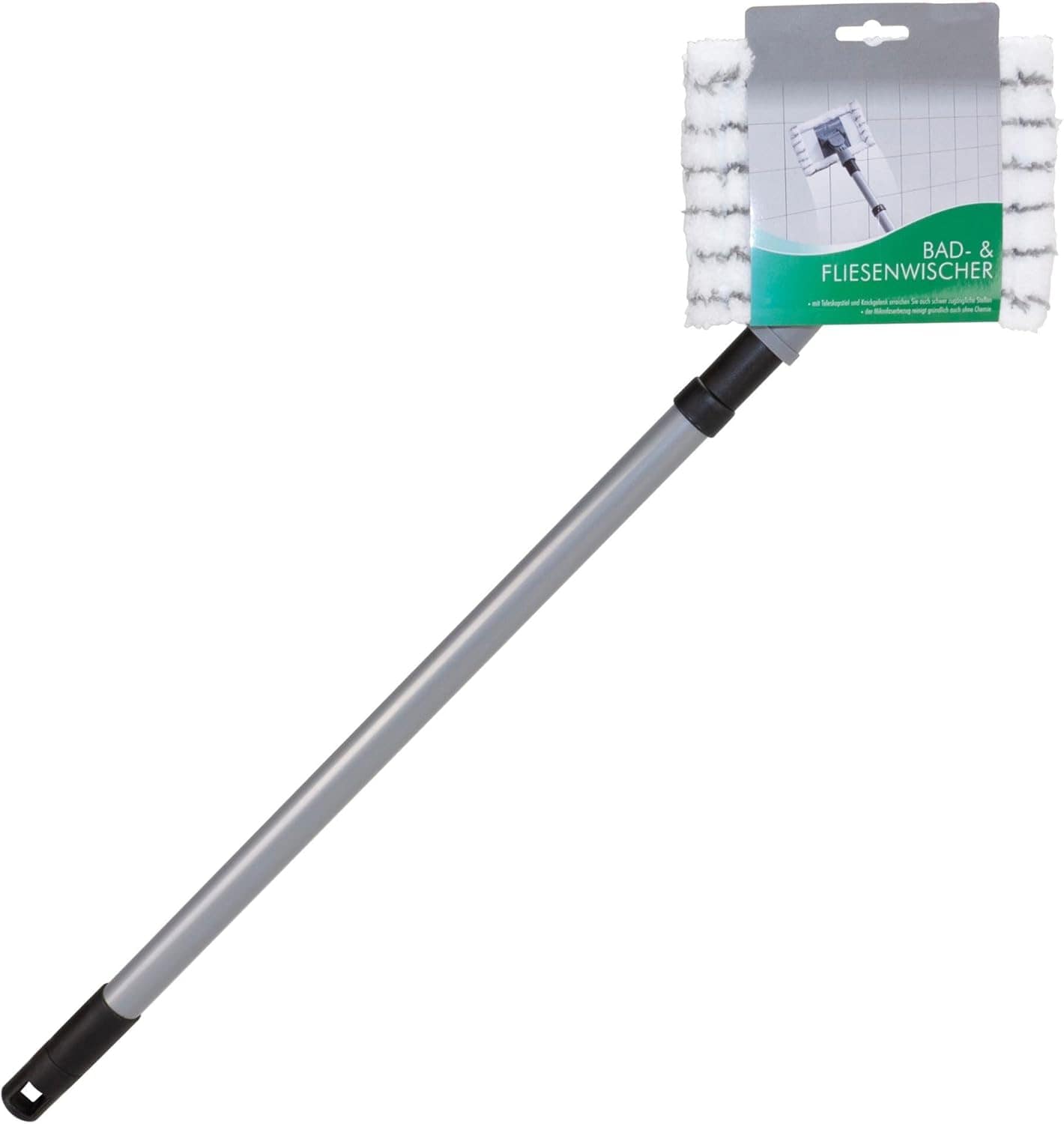 Novaliv Fliesenreiniger Bad Wand mit Teleskopstiel inkl. Mikrofaser Bezug Fliesenwischer Badwischer Fliesenputzer Bad 