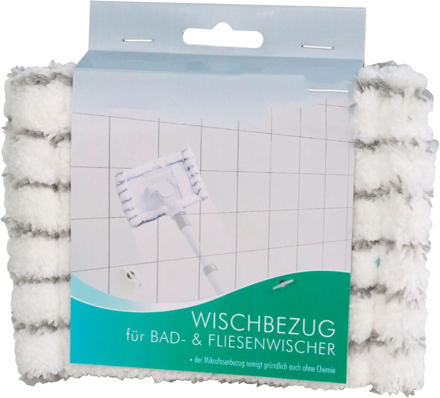 Novaliv 2X Ersatzbezug Mikrofaser Bezug Fliesenreiniger Bad Wand Fliesenwischer Badwischer Fliesenputzer Bad Mop 