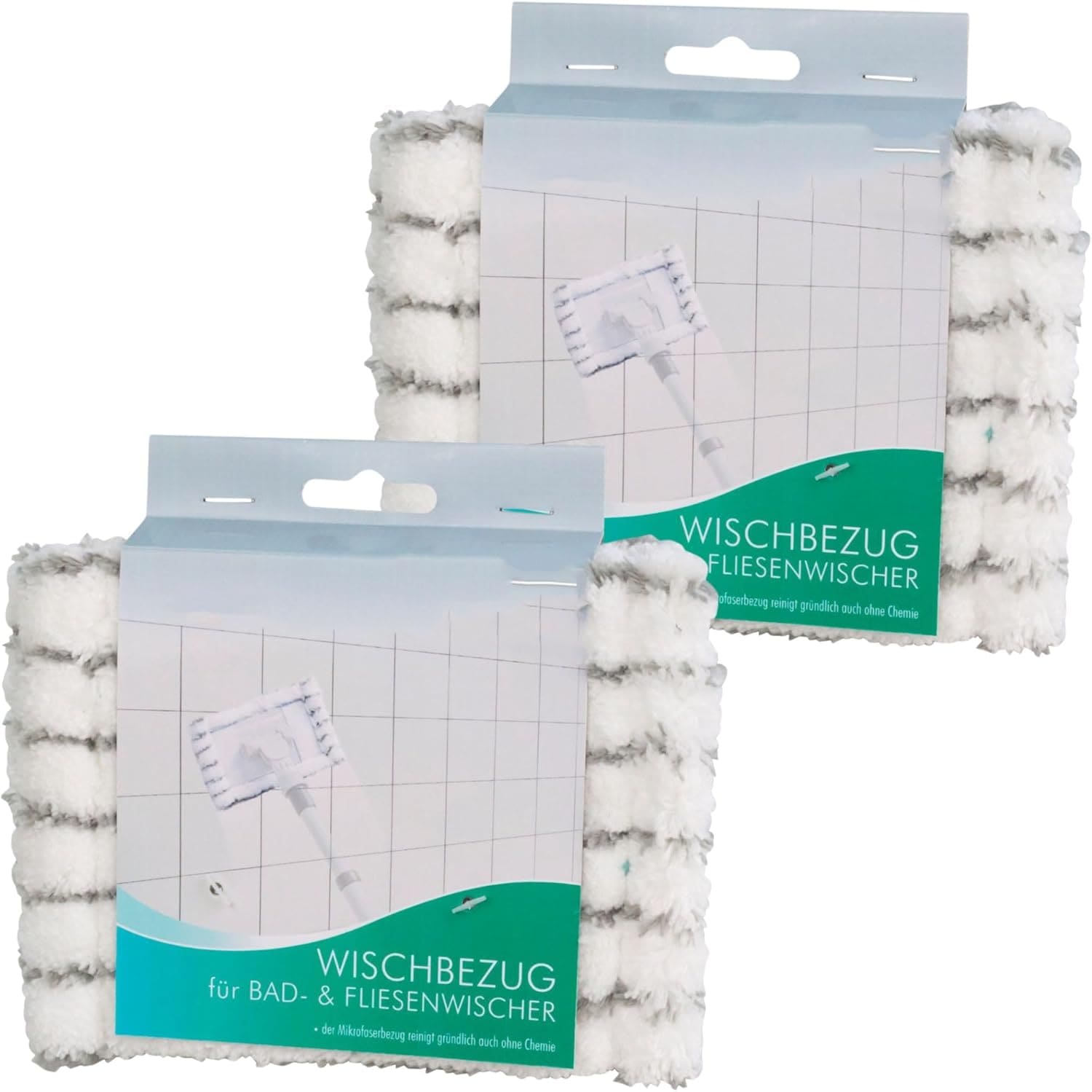 Novaliv 4X Ersatzbezug Mikrofaser Bezug Fliesenreiniger Bad Wand Fliesenwischer Badwischer Fliesenputzer Bad Mop 