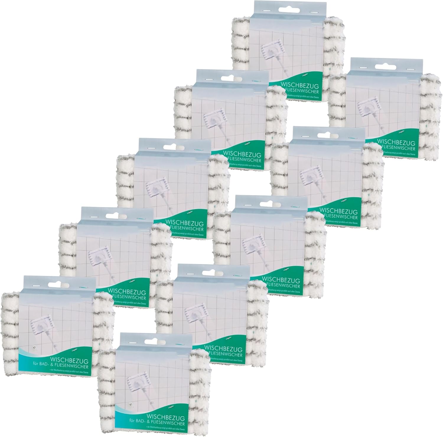 Novaliv 20x Ersatzbezug Mikrofaser Bezug Fliesenreiniger Bad Wand Fliesenwischer Badwischer Fliesenputzer Bad Mop 