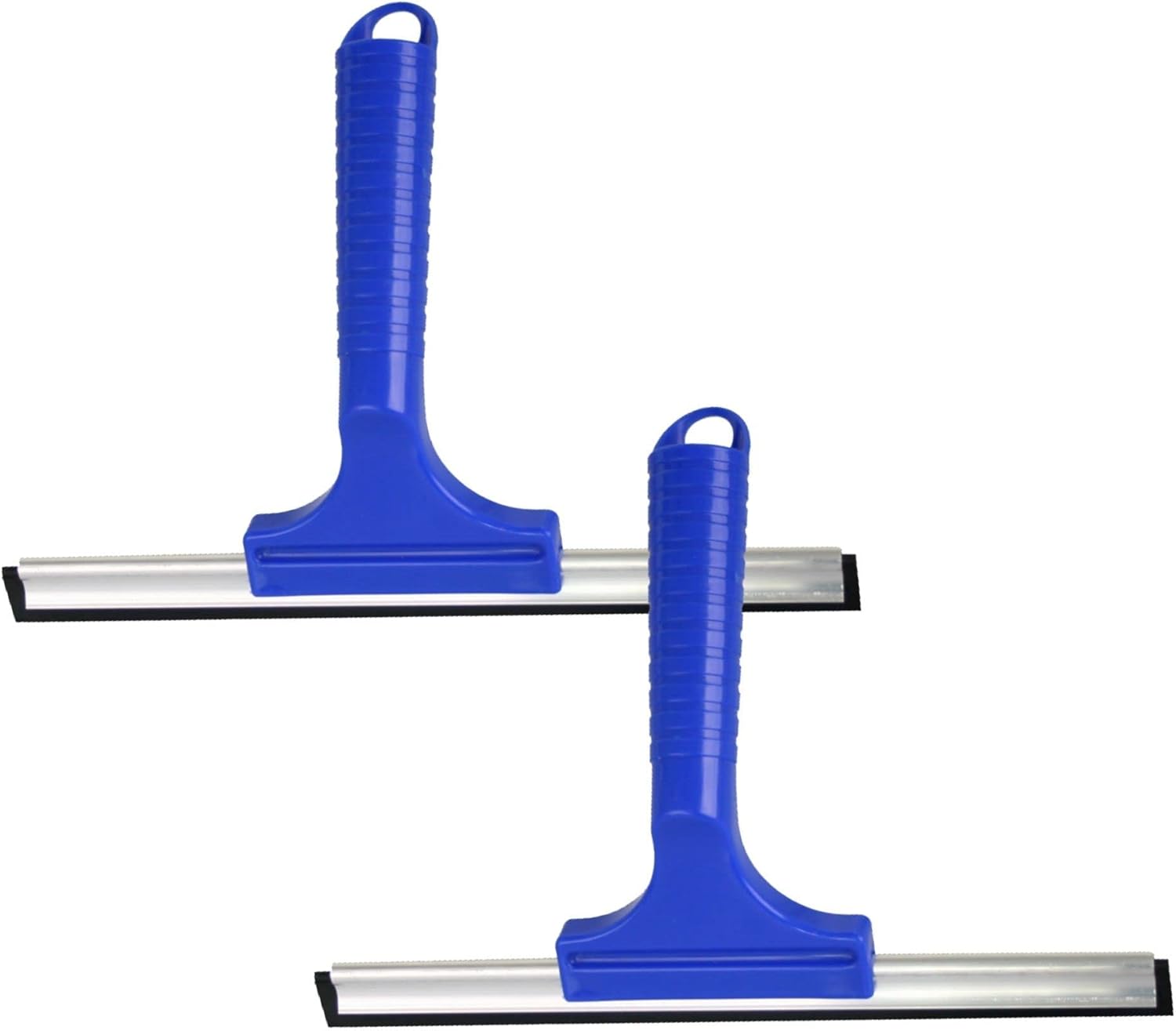 Novaliv 2er Set Fensterabzieher 35 cm Aluleiste mit Gummilippe f&uuml;r streifenfreies Abziehen Blau Fensterlippe Fensterreinigung Abzieher Fenster Fensterputzer Fensterwischer Duschabzieher 