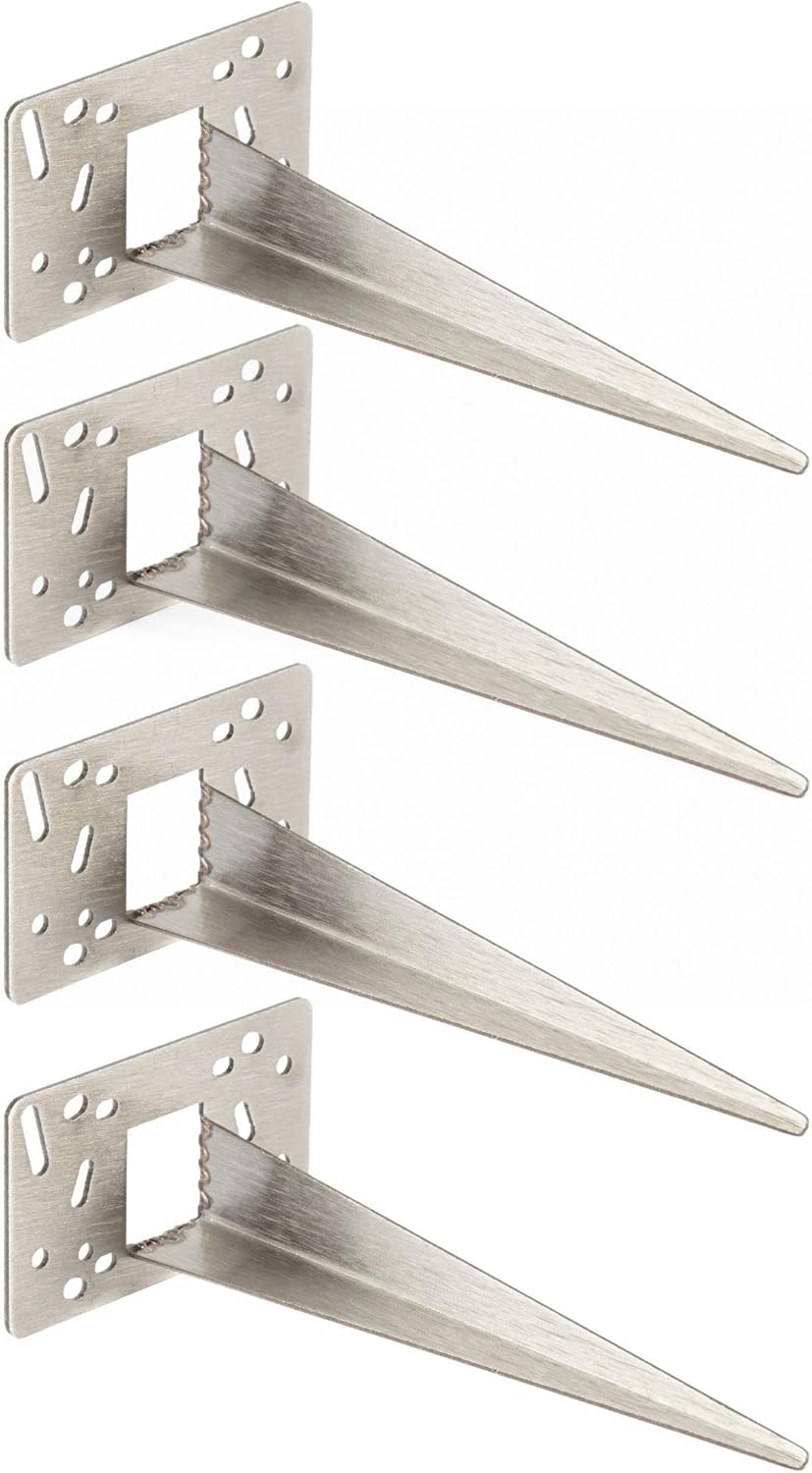 Novatool 4 x Gartenspies 10 x 6 x 18 cm Edelstahl Profi Erdspie&szlig;e f&uuml;r Lampen Bodenh&uuml;lse Erdanker Gartenspiess Gartenspie&szlig;e Gartenzubeh&ouml;r Steckdosens&auml;ulen Gartenleuchte Erdspie&szlig; 