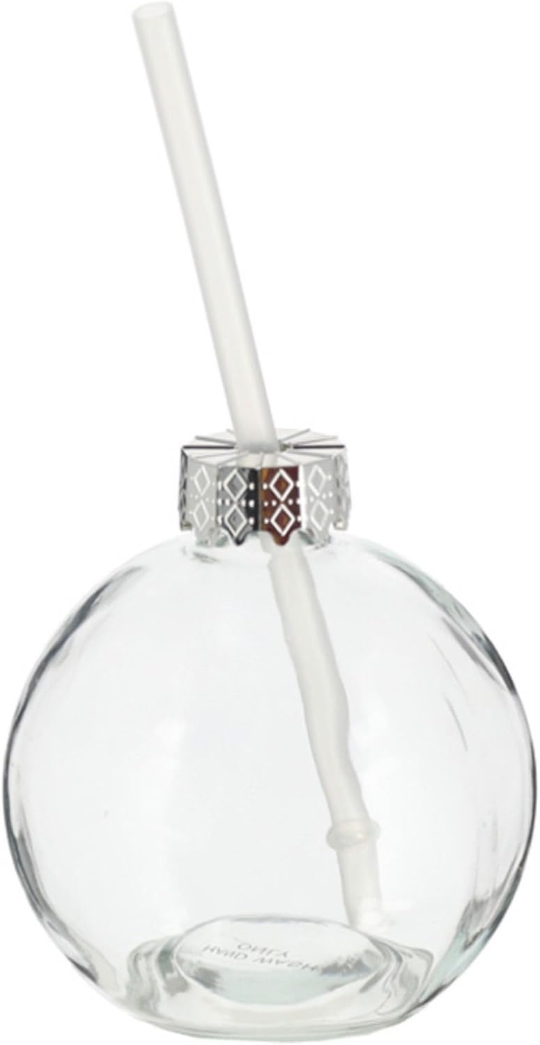 Novaliv Tasse Gl&uuml;hwein 400 ml Personalisierte Weihnachtstasse mit Trinkhalm - Weihnachtskugel als Gl&uuml;hweinbecher - Christbaumkugel Motiv Tasse Tannenbaum Kugel Weihnachtstasse Handw&auml;rmer Xmas Mugs 