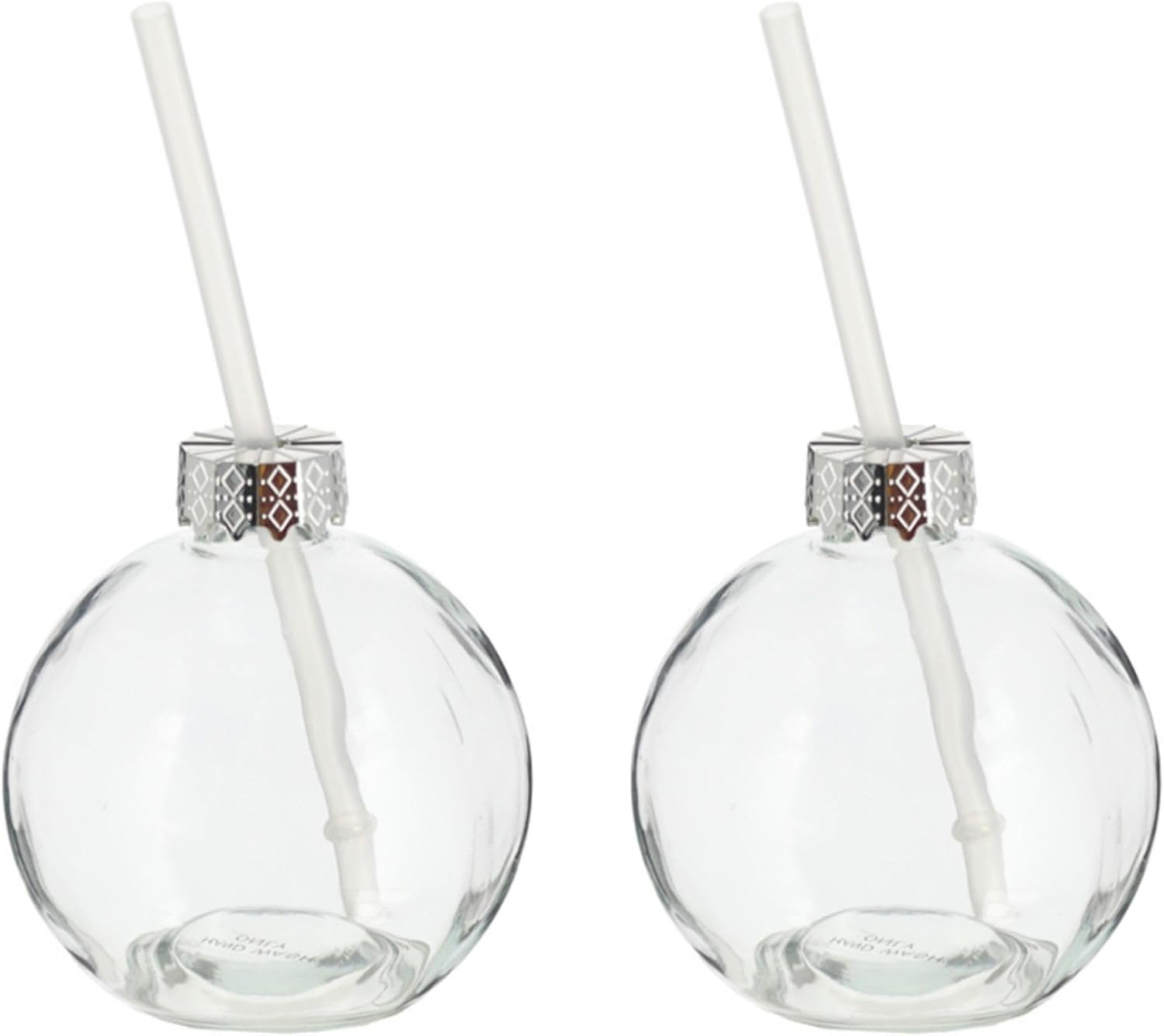 Novaliv 2X Tassen Gl&uuml;hwein 400 ml Personalisierte Weihnachtstasse mit Trinkhalm - Weihnachtskugel als Gl&uuml;hweinbecher - Christbaumkugel Motiv Tasse Tannenbaum Kugel Weihnachtstassen Handw&auml;rmer Mugs 