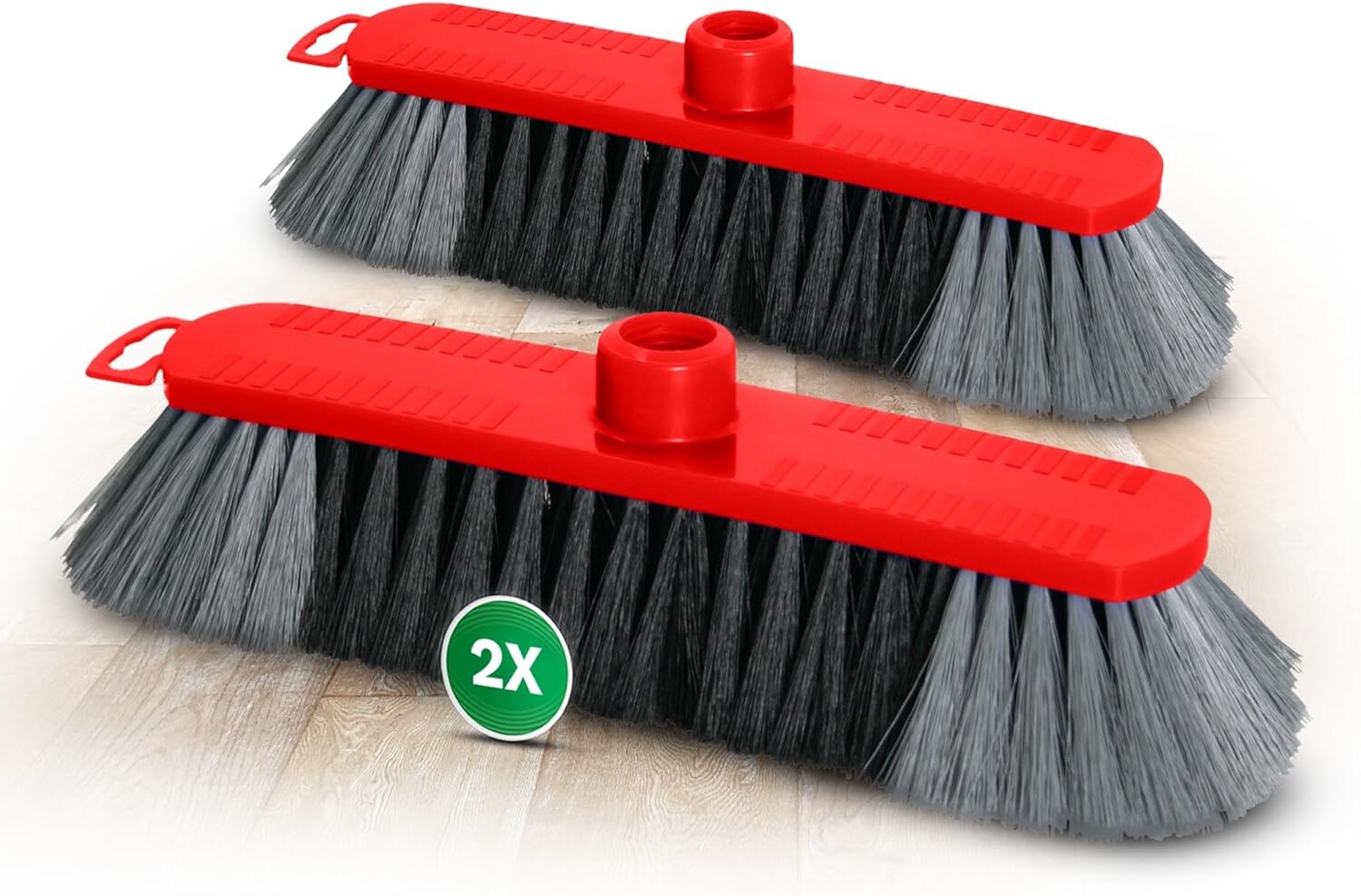 2er Set Zimmerbesen 30 cm FEINE KUNSTBORSTEN Kehrbesen Rot Saalbesen - OHNE Stiel NUR Besenkopf - Saalbesen mit Gewinde für 22mm Besenstiele geeignet - Spinnwebenbesen Zimmerbesen Magic Broom
