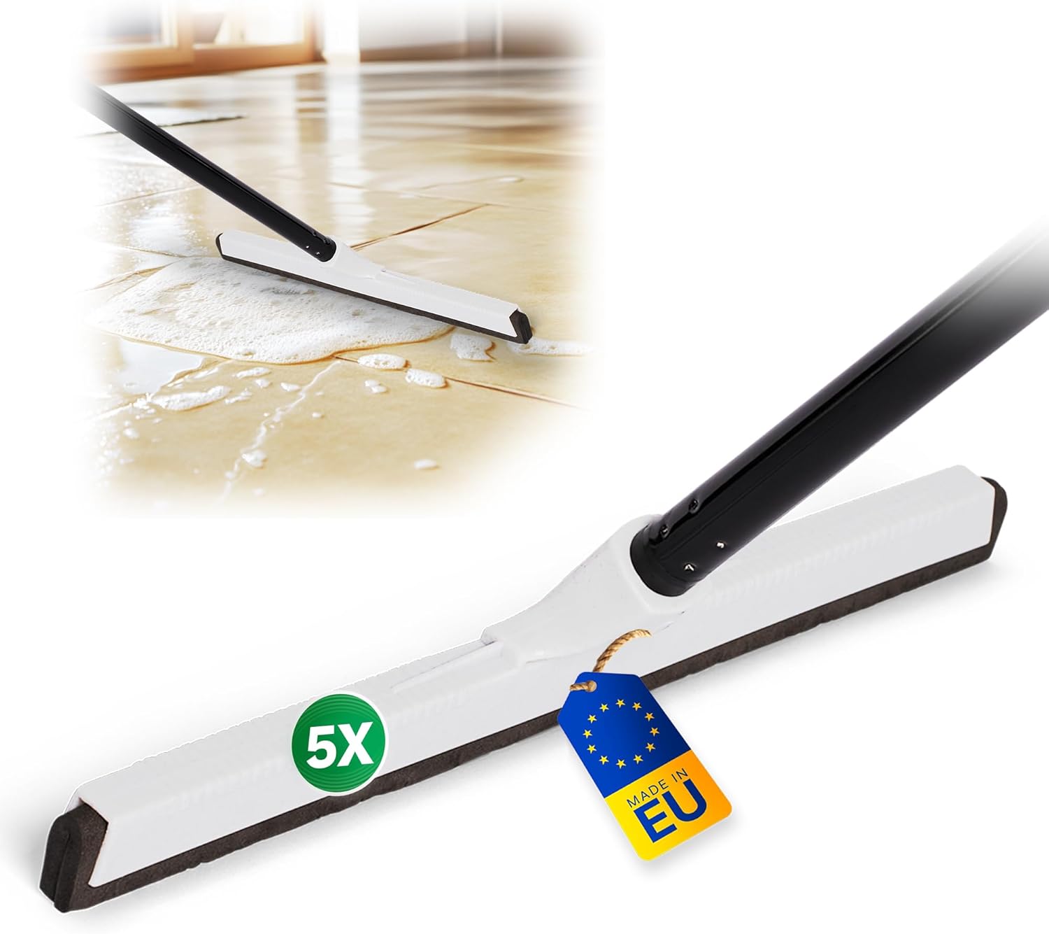 Novaliv 5X Wasserabzieher Boden Dusche Auto mit Teleskop Kunststoff 43cm Duschabzieher Abzieher Dusche Boden Abzieher Fenster Profi Wasserschieber Fensterabzieher Abzieher Wasserschieber 