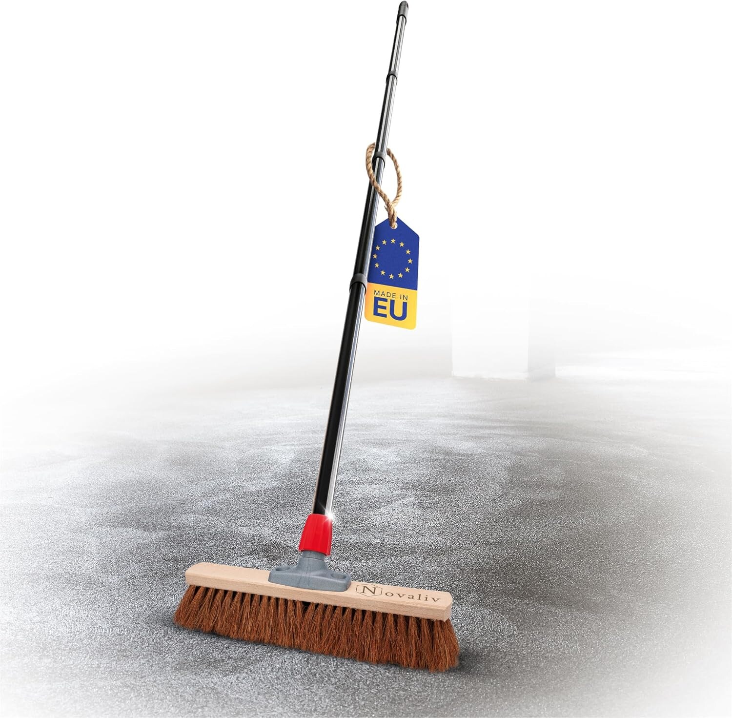 Kokosbesen 40 cm mit Stiel Kokosborsten Besen Naturborsten mit stiel Ideal als Werkstattbesen Hallenbesen Industriebesen Hausbesen Kehrbesen Malerbesen Haarbesen Terassenbesen Besen weich