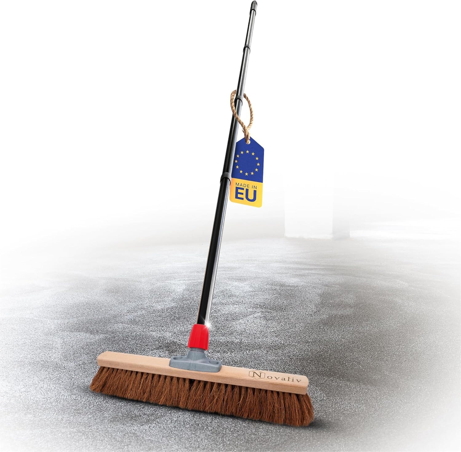 Kokosbesen 50 cm mit Stiel Kokosborsten Besen Naturborsten mit stiel Ideal als Werkstattbesen Hallenbesen Industriebesen Hausbesen Kehrbesen Malerbesen Haarbesen Terassenbesen Besen weich
