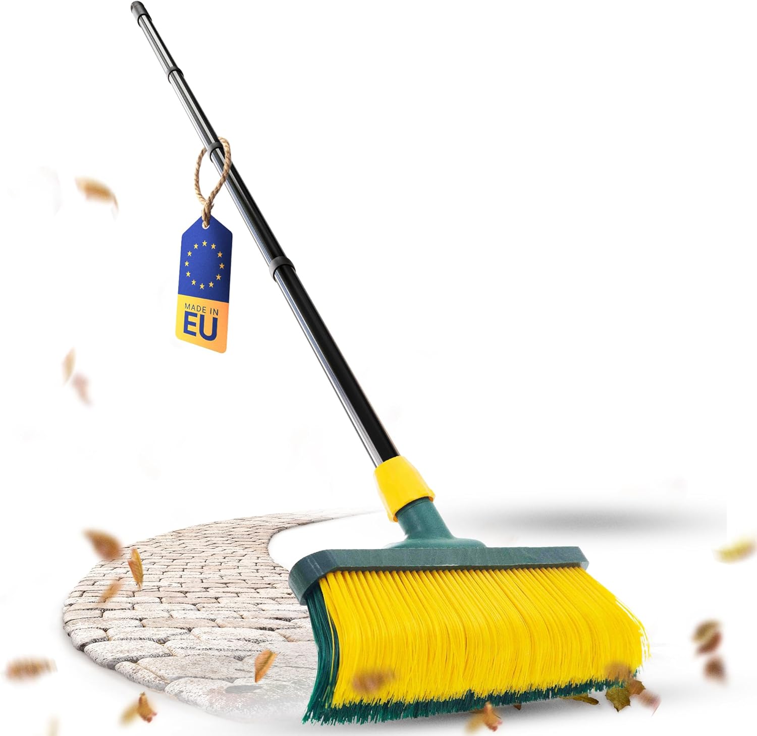 Novaliv Premium Krallenbesen mit Stiel 40cm , Spezialbesen gebogenen Borsten - Ideal als Gartenbesen , Kratzbesen , Kunstrasen Besen , Optimal f&uuml;r Camping , Stra&szlig;enbesen , Kehrbesen 