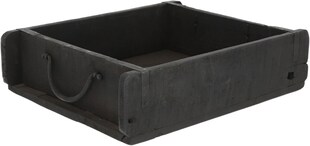 Novaliv Holzkiste Vintage Schwarz 30 x 25 x 8 cm Alte Ziegelform Holz Groß Allzweckkiste aus recyceltem Altholz Jede Form EIN Unikat ? Vintage Kiste Deko 