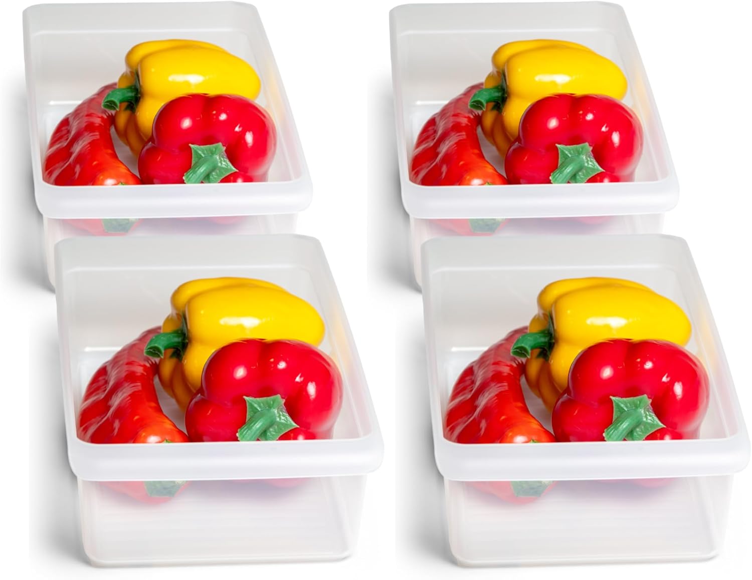Novaliv 4X K&uuml;hlschrank Organizer 30 ,5 x 7 ,5 x 16 cm BPA-frei Ordnung Made in Germany Leicht Reinigen Lebensmittelecht aufbewahrungsbeh&auml;lter f&uuml;r K&uuml;hlschrank Sp&uuml;hlmaschinenfest Ordnungssystem K&uuml;che 