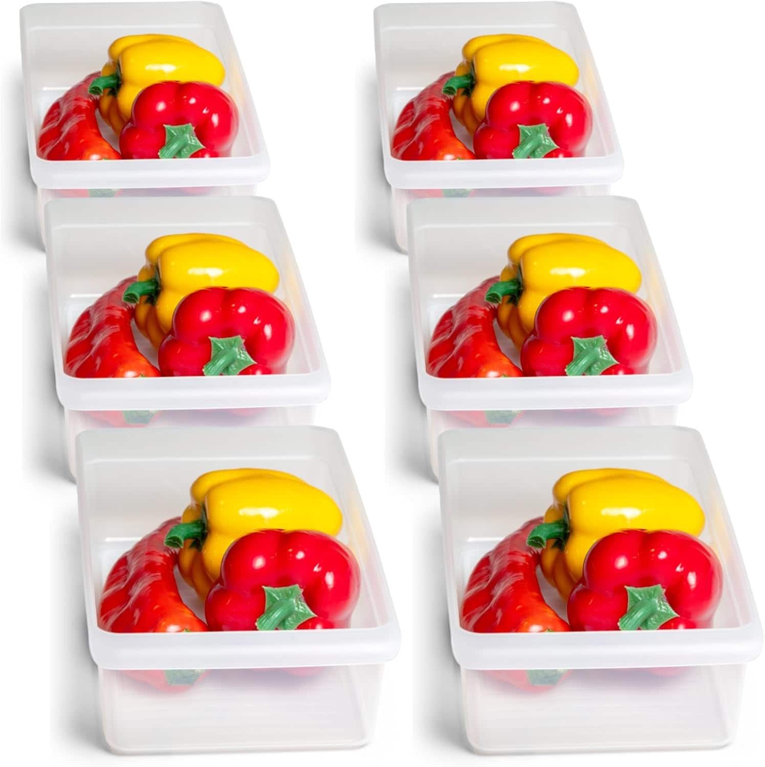 Novaliv 6X K&uuml;hlschrank Organizer 30,5 x 7,5 x 16 cm BPA-frei Ordnung Made in Germany Leicht Reinigen Lebensmittelecht Aufbewahrung f&uuml;r K&uuml;che Haushalt Sp&uuml;hlmaschinenfest Ordnungssystem K&uuml;che 