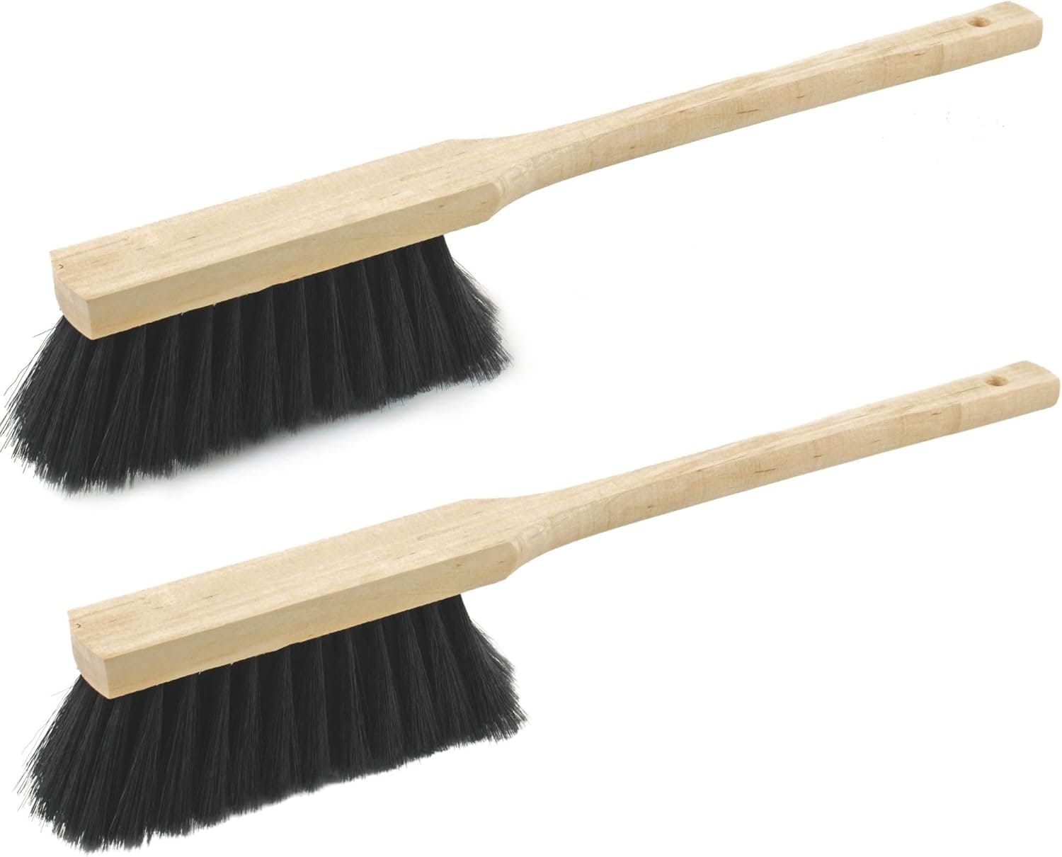 Novaliv 2X Hochwertiger Langstiel Handfeger 45 cm mit Holzgriff feine Kunstborste f&uuml;r Effektive Reinigung Vielseitige Anwendungsm&ouml;glichkeiten Werkstatt Staub Schmutz Haare Langlebig Leicht Reinigen 