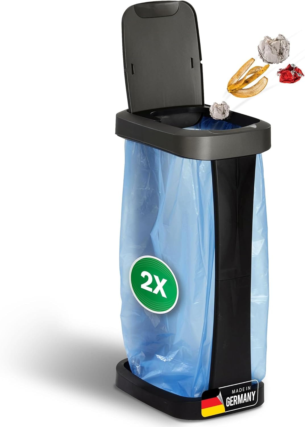 Novaliv 2X M&uuml;llsackst&auml;nder mit Deckel f&uuml;r 70L-120L M&uuml;lls&auml;cke, extra Robust & Fester Stand Outdoor geeignet, gelber Sack M&uuml;llst&auml;nder Gelbersack-Halter M&uuml;ll Abfall St&auml;nder Holder M&uuml;lltonne 