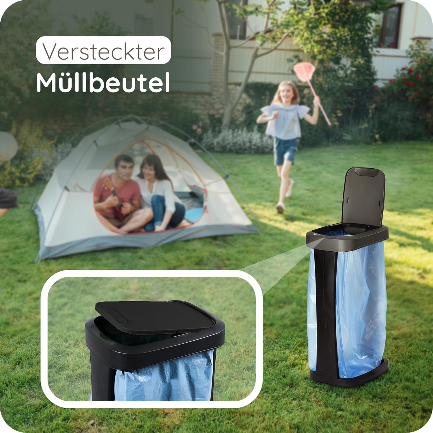 Novaliv 3 Stück Müllsackständer mit Deckel für 70L-120L Müllsäcke, extra Robust & Fester Stand Outdoor geeignet, gelber Sack Müllständer Gelbersack- Halter Müll Abfall Ständer Mülltonne bei Marktkauf online bestellen