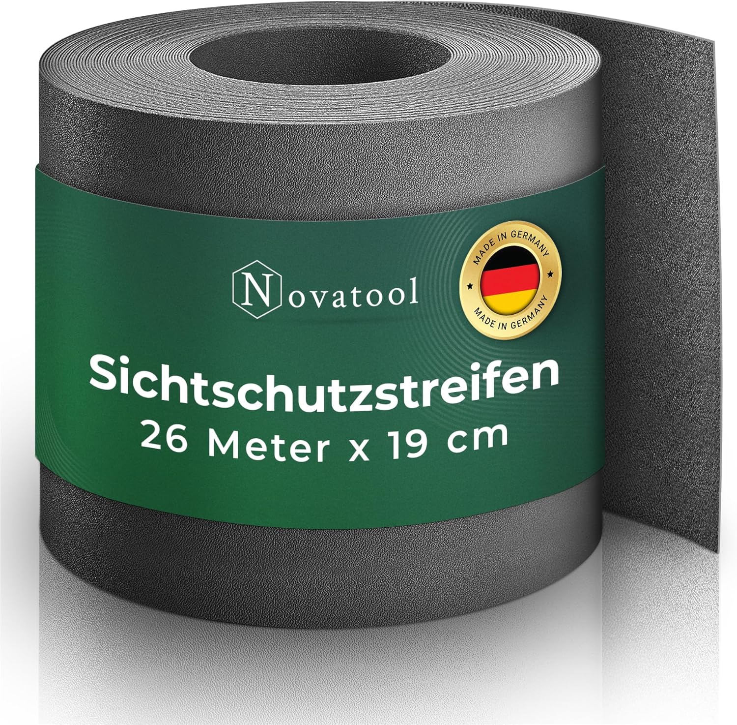 Novatool Premium PP 26m Rolle Sichtschutzstreifen f&uuml;r Doppelstabmattenzaun Anthrazit f&uuml;r 10 Reihen , 1 ,1 mm extra stabil UV-Best&auml;ndigkeit Metallzaun Sichtschutzstreifen Zaunelemente Sichtschutz Zaun 