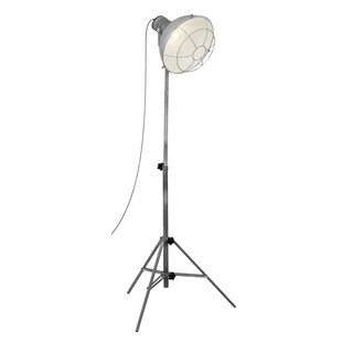 BRILLIANT Lampe RINGS Standleuchte grau Beton Mit Fußschalter I In der Höhe einstellbar 