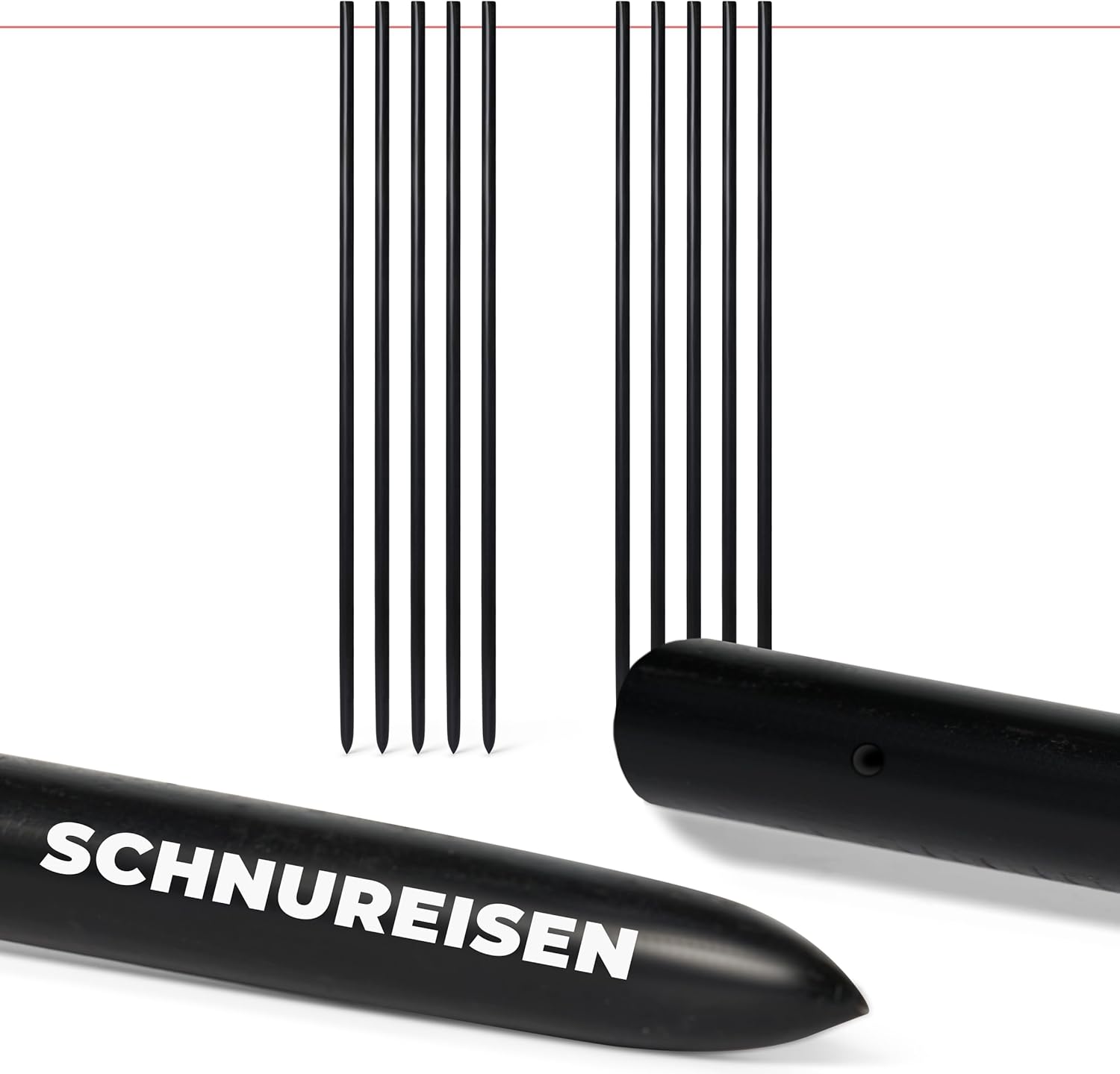 Novatool 10er-Set Schnureisen &Oslash;16 x 1000mm , Schnurn&auml;gel Schnurnagel Erdn&auml;gel f&uuml;r Richtschnur , Richtschnurhalter Erdnagel Eisenstange Pflasternagel Erdungsstange Stab Rankhilfe Nivellierstaange 