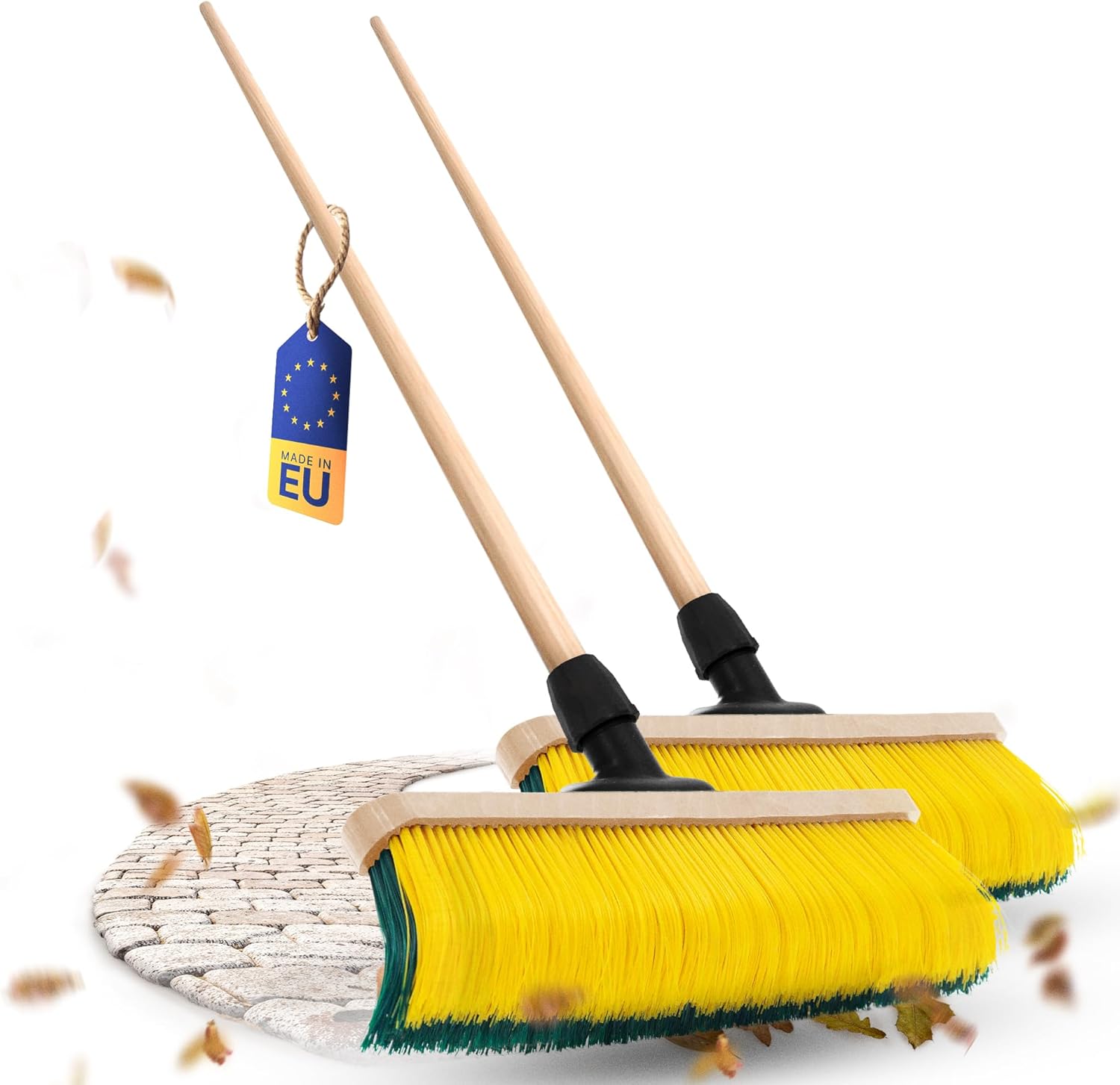Novaliv 2X Krallenbesen mit Stiel 60cm , Spezialbesen gebogenen Borsten Borsten -Ideal als Gartenbesen , Kratzbesen , Kunstrasen Besen , Optimal f&uuml;r Camping , Stra&szlig;enbesen 