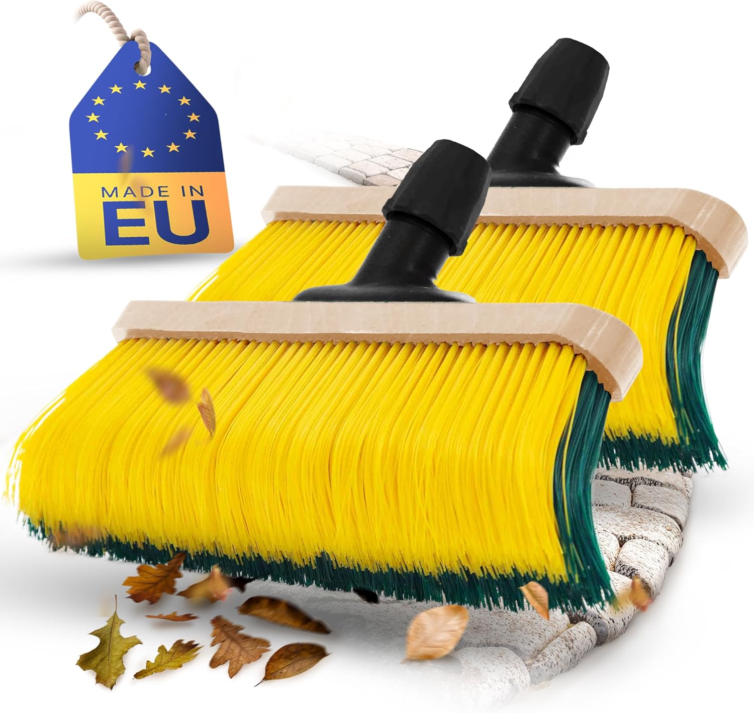 Novaliv 2X Krallenbesen Besenkopf 60cm , Spezialbesen gebogenen Borsten Borsten -Ideal als Gartenbesen , Kratzbesen , Kunstrasen Besen , Optimal f&uuml;r Camping , Stra&szlig;enbesen 
