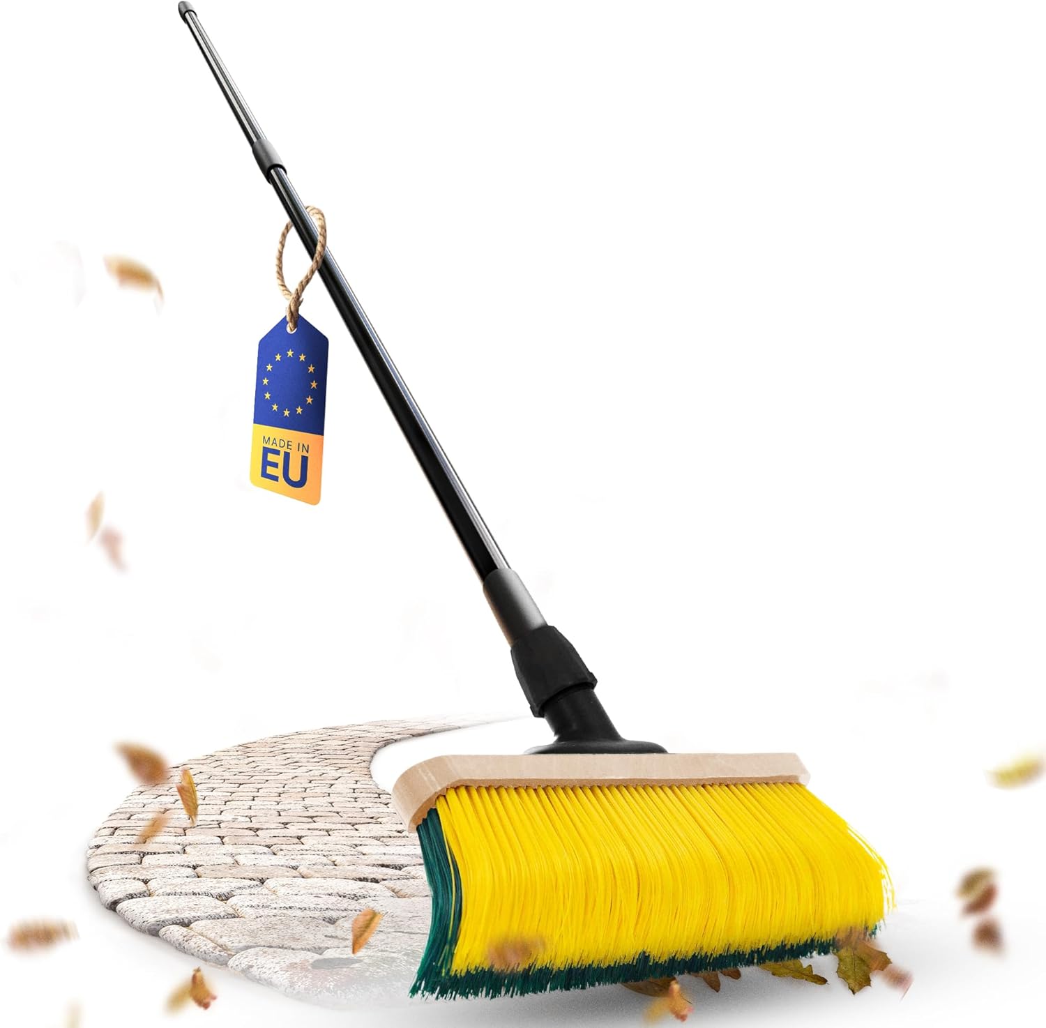 Novaliv Premium Krallenbesen mit Stiel 50cm , Spezialbesen gebogenen Borsten - Ideal als Gartenbesen , Kratzbesen , Kunstrasen Besen , Optimal f&uuml;r Camping , Stra&szlig;enbesen , Kehrbesen 