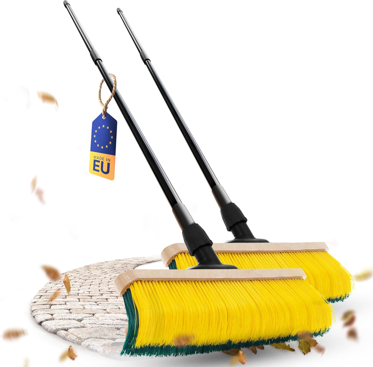 Novaliv 2X Krallenbesen mit Stiel 60cm , Spezialbesen gebogenen Borsten Borsten -Ideal als Gartenbesen , Kratzbesen , Kunstrasen Besen , Optimal f&uuml;r Camping , Stra&szlig;enbesen 