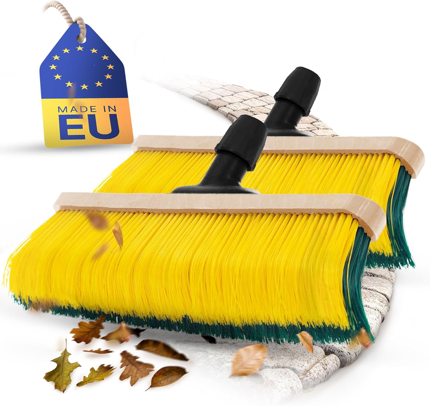 Novaliv 2X Premium Krallenbesen Besenkopf 50cm , Spezialbesen gebogenen Borsten - Ideal als Gartenbesen , Kratzbesen , Kunstrasen Besen , Optimal f&uuml;r Camping , Stra&szlig;enbesen , Kehrbesen 