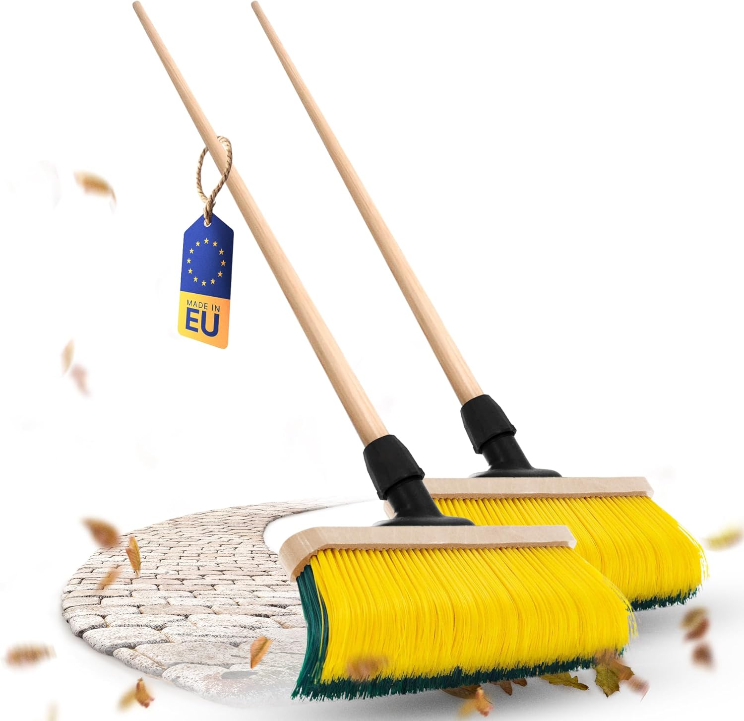 Novaliv 2X Premium Krallenbesen mit Stiel 50cm , Spezialbesen gebogenen Borsten - Ideal als Gartenbesen , Kratzbesen , Kunstrasen Besen , Optimal f&uuml;r Camping , Stra&szlig;enbesen , Kehrbesen 
