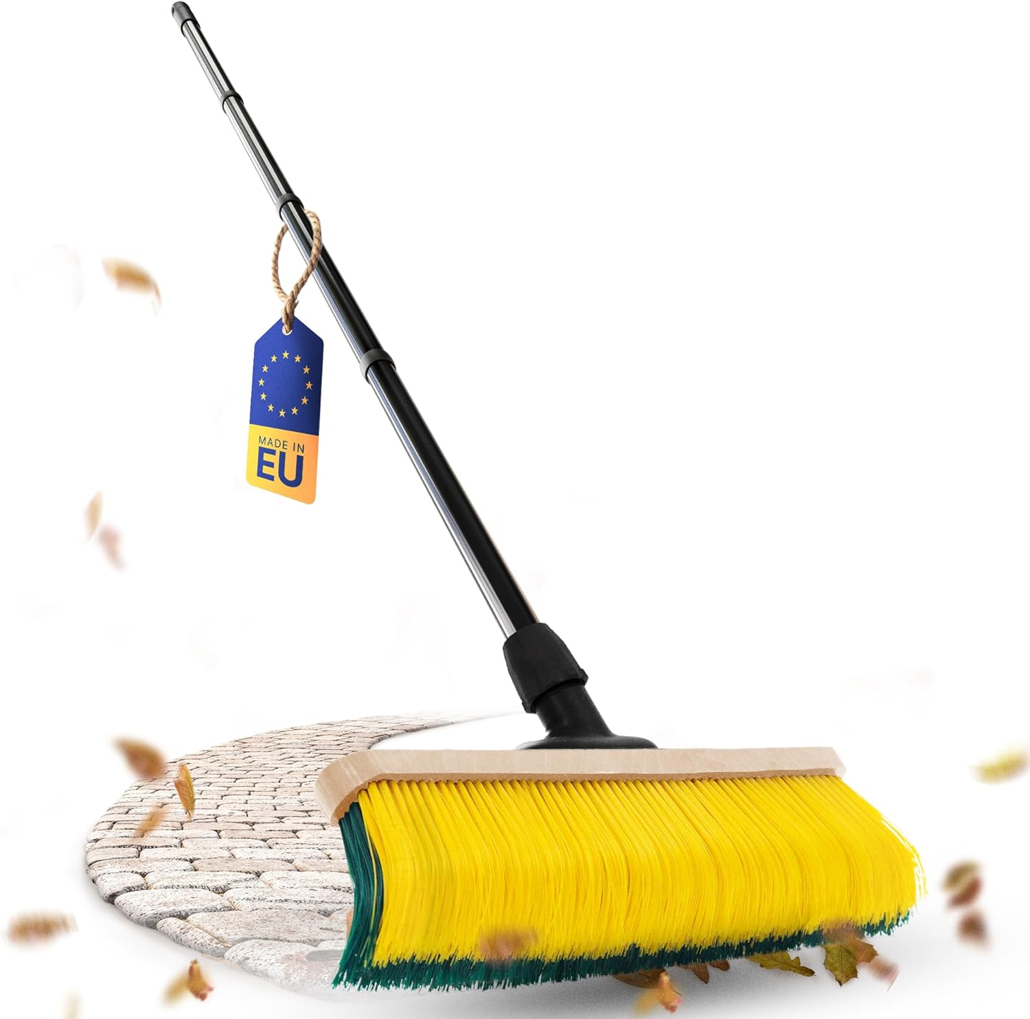 Novaliv Krallenbesen mit Stiel 60cm, Spezialbesen gebogenen Borsten Borsten -Ideal als Gartenbesen, Kratzbesen, Kunstrasen Besen, Optimal f&uuml;r Camping, Stra&szlig;enbesen 