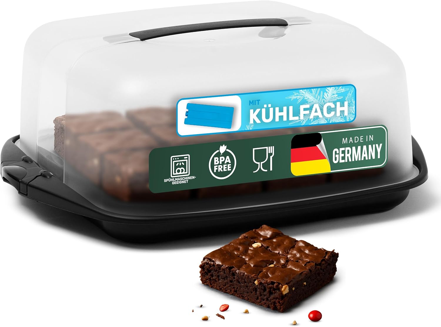 Novaliv 3er-Set Kuchen-Transportbox (Rechteckig 38 x 33 x 15 cm), Aufbewahrungsbox mit Deckel f&uuml;r Kuchen & Torten, Tortentransportbox Tortenglocke Tortenbeh&auml;lter, Zubeh&ouml;r Box Dessert Aufbewahrung 