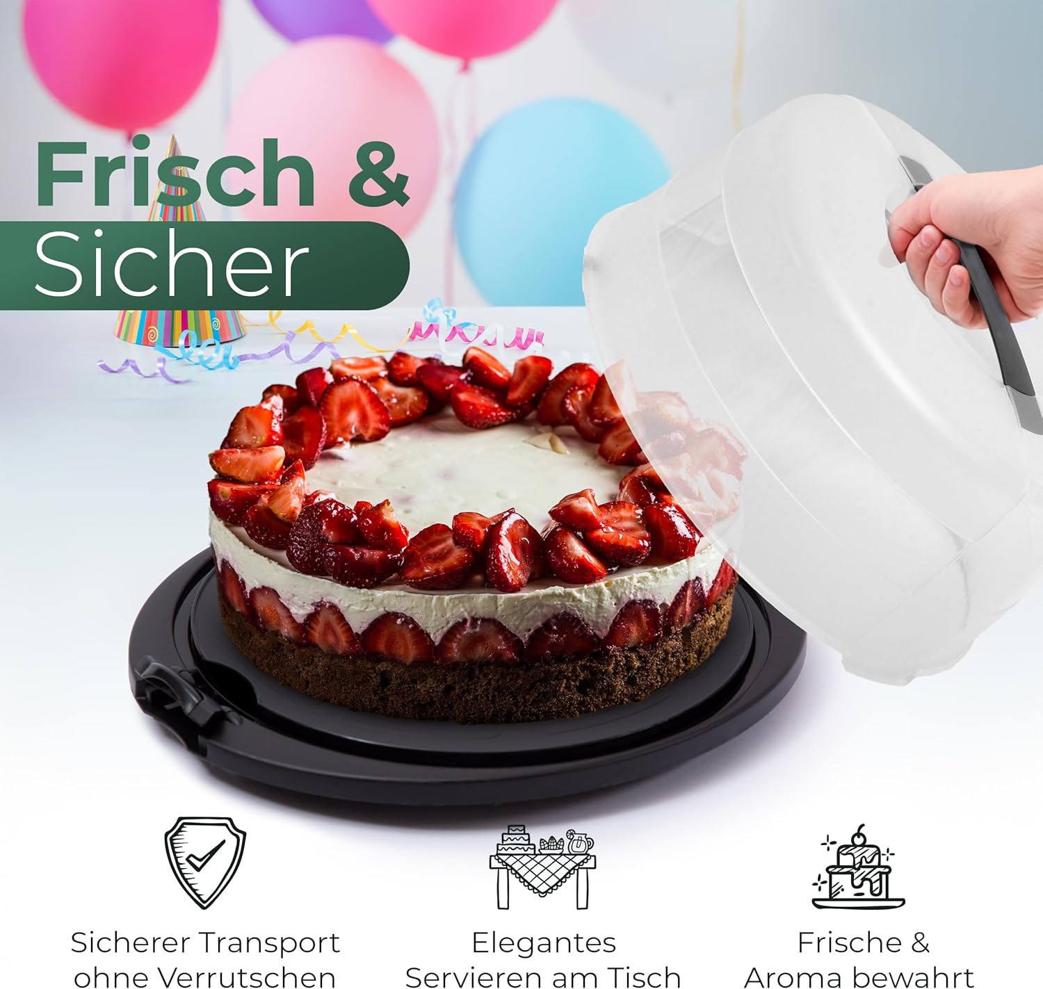 Novaliv Kuchen-Transportbox (Rund Ø30 x 17 cm), Aufbewahrungsbox mit Deckel für Kuchen & Torten, Tortentransportbox Tortenglocke Tortenbehälter, Zubehör Box Aufbewahrung Platte Behälter Haube bei Marktkauf online bestellen