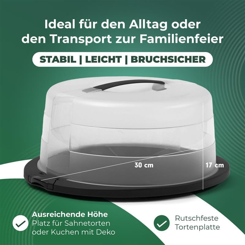 Novaliv Kuchen-Transportbox (Rund Ø30 x 17 cm), Aufbewahrungsbox mit Deckel für Kuchen & Torten, Tortentransportbox Tortenglocke Tortenbehälter, Zubehör Box Aufbewahrung Platte Behälter Haube bei Marktkauf online bestellen