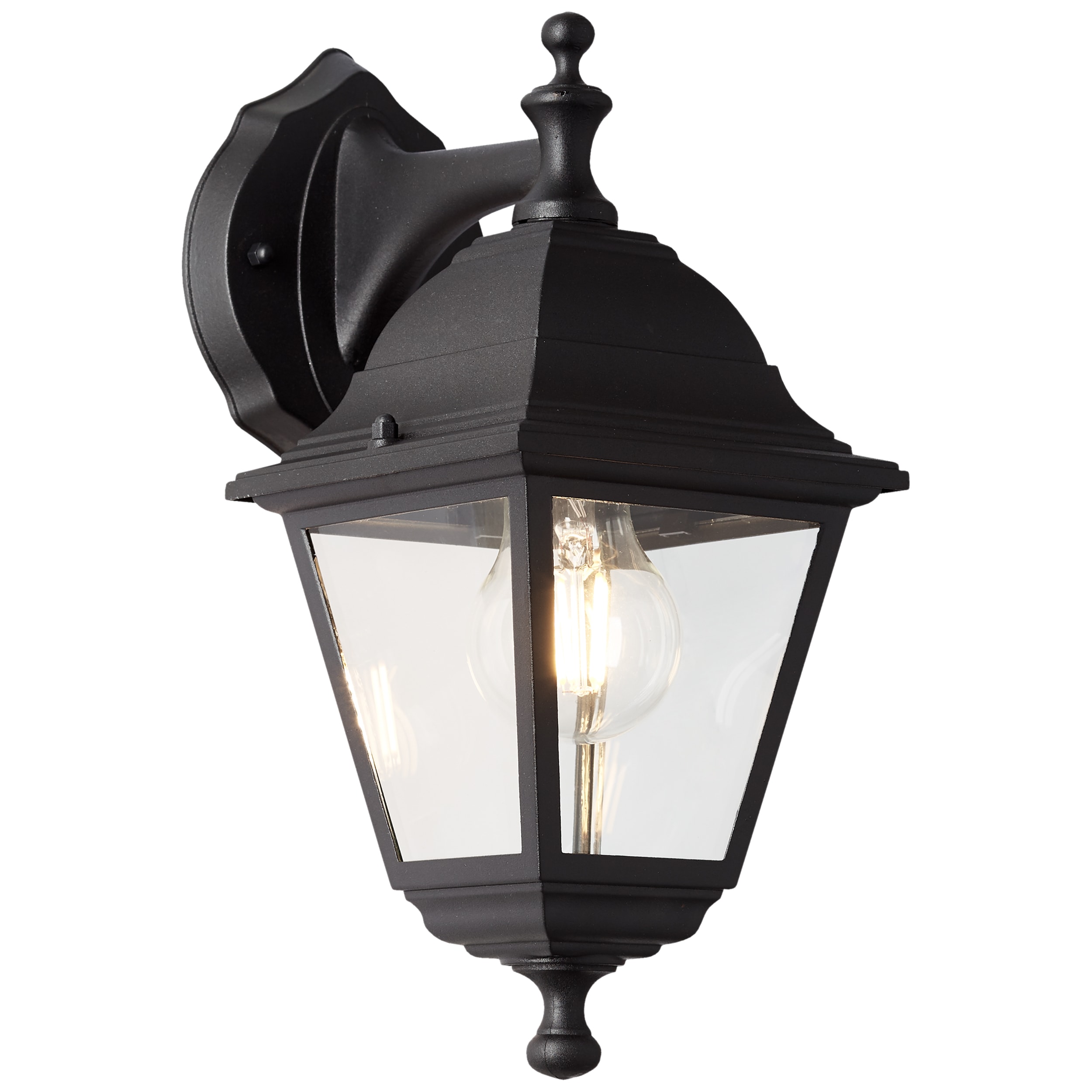Brilliant Wandleuchte Nissie 90992A06 Au&szlig;enbereich Metall/Glas Outdoor Wand schwarz - ohne Leuchtmittel 