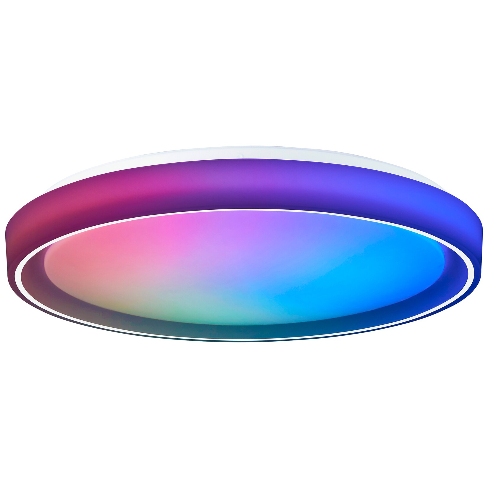BRILLIANT Deckenleuchte Floco LED-Deckenlampe 50 cm, 3600 lm, 3000-6500 K, CCT, RGB, dimmbar, weiß