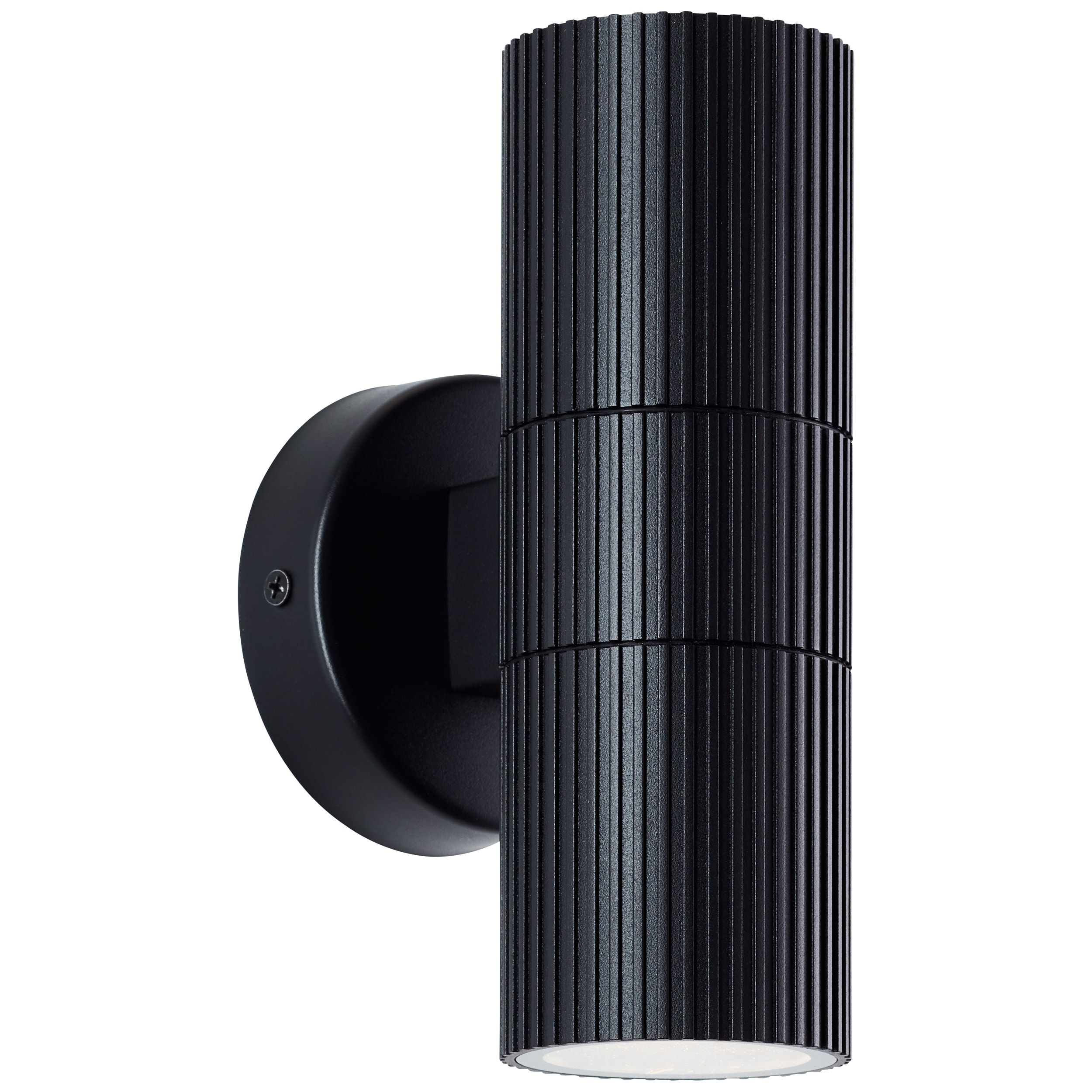 BRILLIANT Wandleuchte Keola Au&szlig;enleuchte, H 18 cm, 2x GU10-Fassung, Up/Down Light, Riffel-Design 