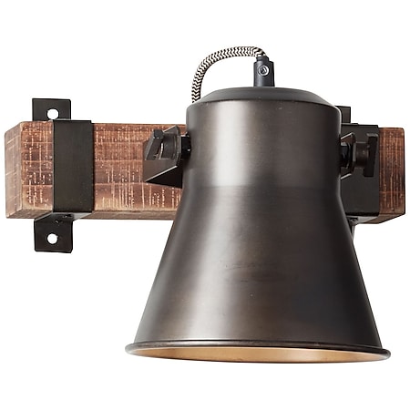 BRILLIANT Lampe Plow Wandspot schwarz stahl | 1x A60, E27, 10W, geeignet für Normallampen (nicht enthalten) | Kopf schwenkbar 