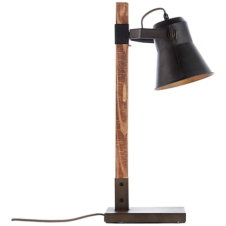 BRILLIANT Lampe Plow Tischleuchte schwarz stahl/holz | 1x A60, E27, 10W,  geeignet für Normallampen (nicht enthalten) | Mit Schnurzwischenschalter  bei Marktkauf online bestellen