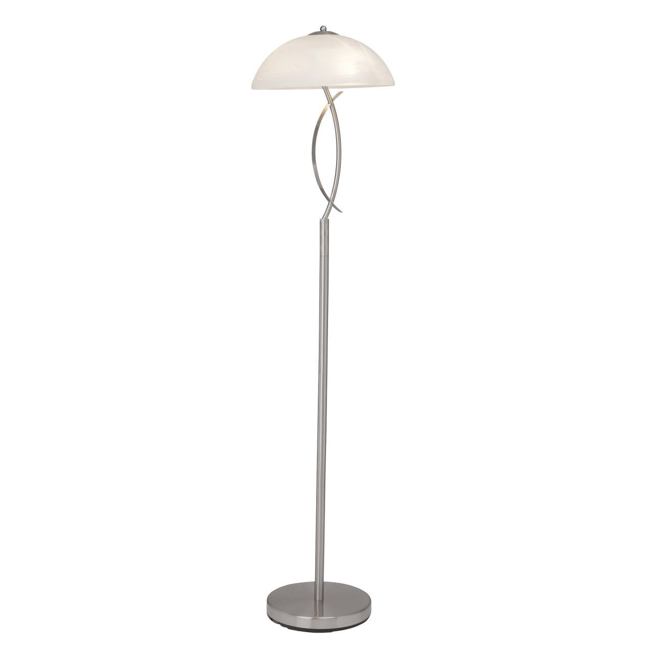BRILLIANT Lampe Boston Standleuchte eisen/wei&szlig;-alabaster | 2x D45, E14, 40W, geeignet f&uuml;r Tropfenlampen (nicht enthalten) | Mit Fu&szlig;schalter 