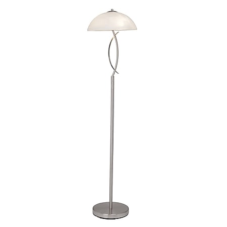 BRILLIANT Lampe Boston Standleuchte eisen/weiß-alabaster | 2x D45, E14, 40W, geeignet für Tropfenlampen (nicht enthalten) | Mit Fußschalter 