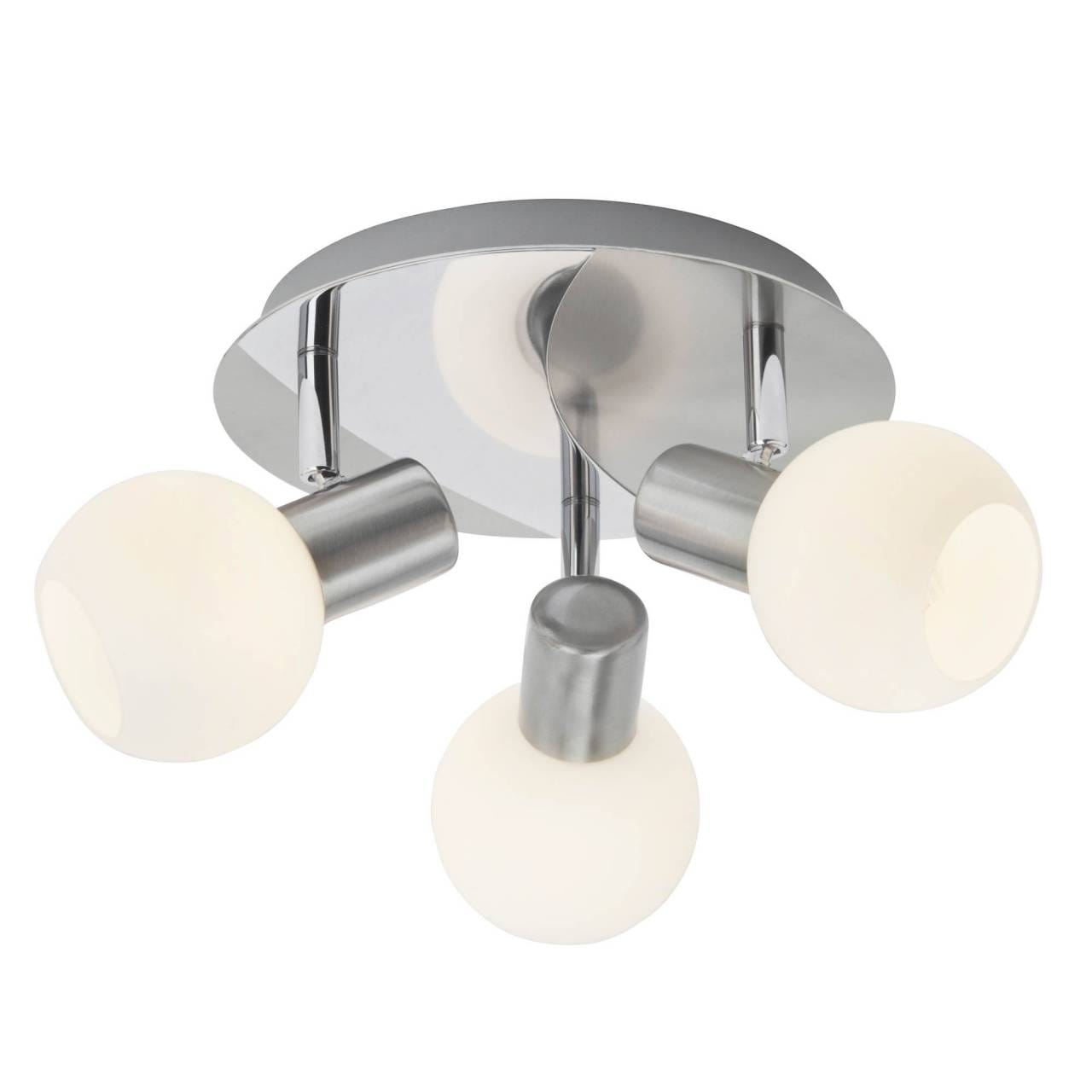 BRILLIANT Lampe Tiara Spotrondell 3flg eisen/wei&szlig; | 3x D45, E14, 40W, geeignet f&uuml;r Tropfenlampen (nicht enthalten) | K&ouml;pfe schwenkbar 